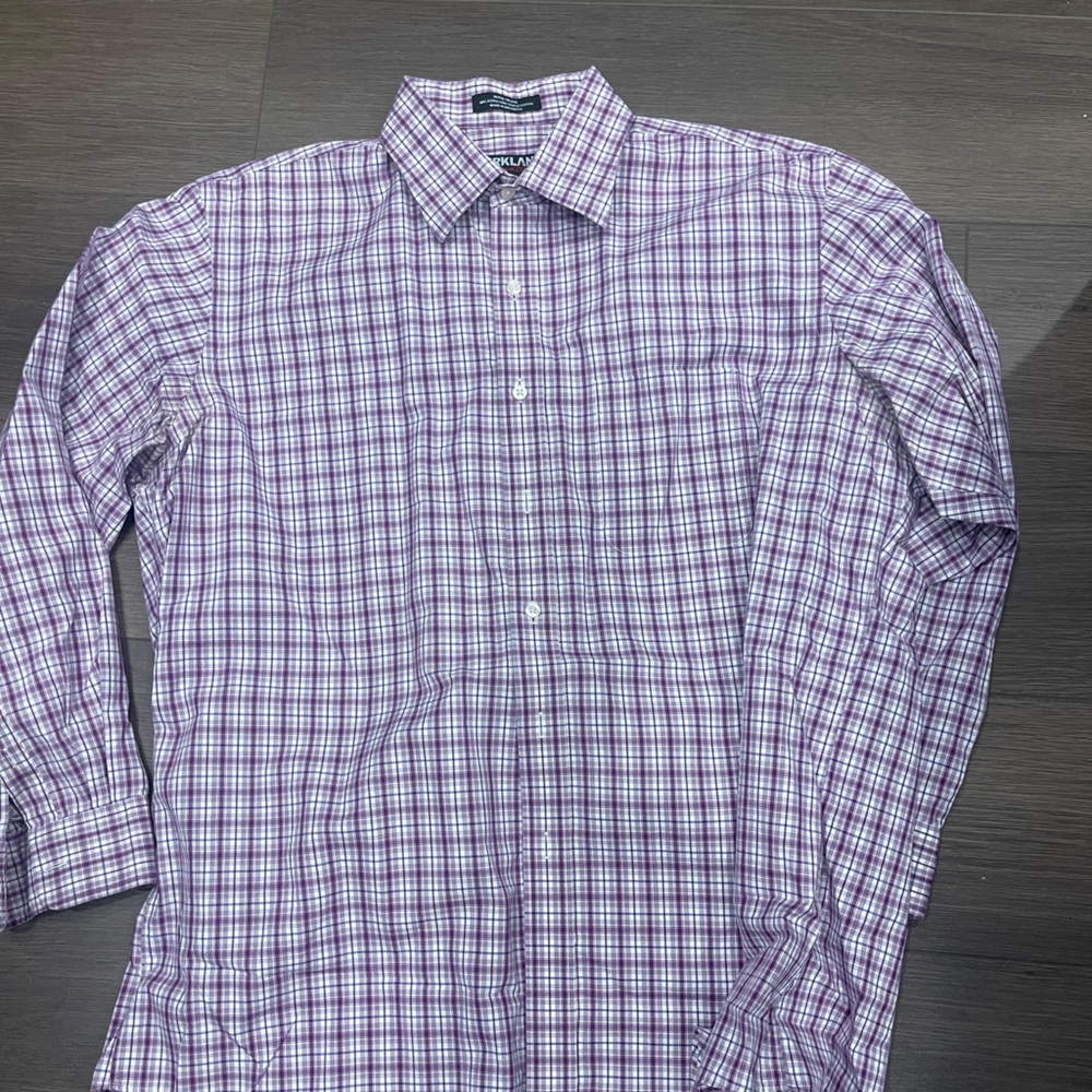 Kirkland Signature Purple Plaid Men's Shirt